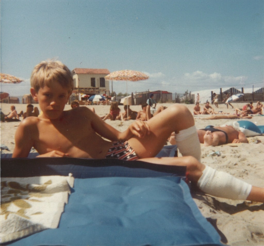 Ollie Ollerton on holiday in France as a young boy