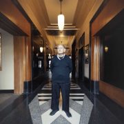 Ruben in hallway from short film Ruben's Elevator 