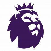An image of the Premier League logo featuring a purple drawing of lion with a crown on it's head