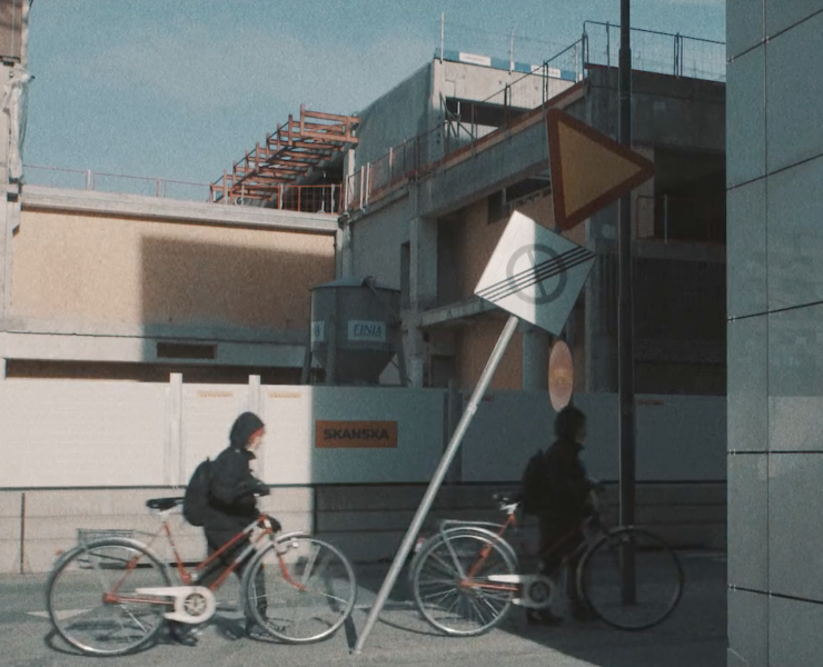 Cyclists in a Swedish city