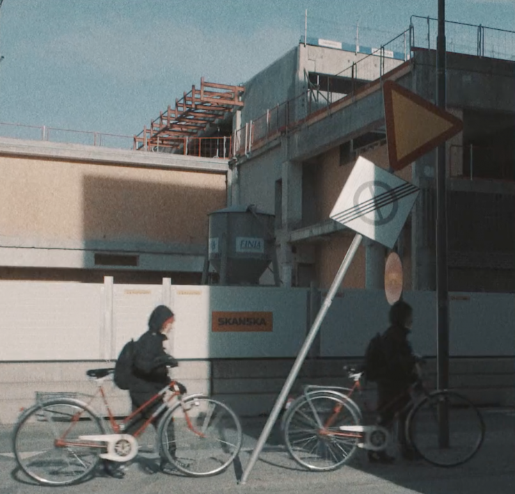 Cyclists in a Swedish city