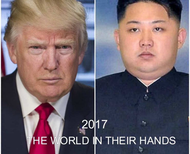 Tromp & Kim Jong Un split screen