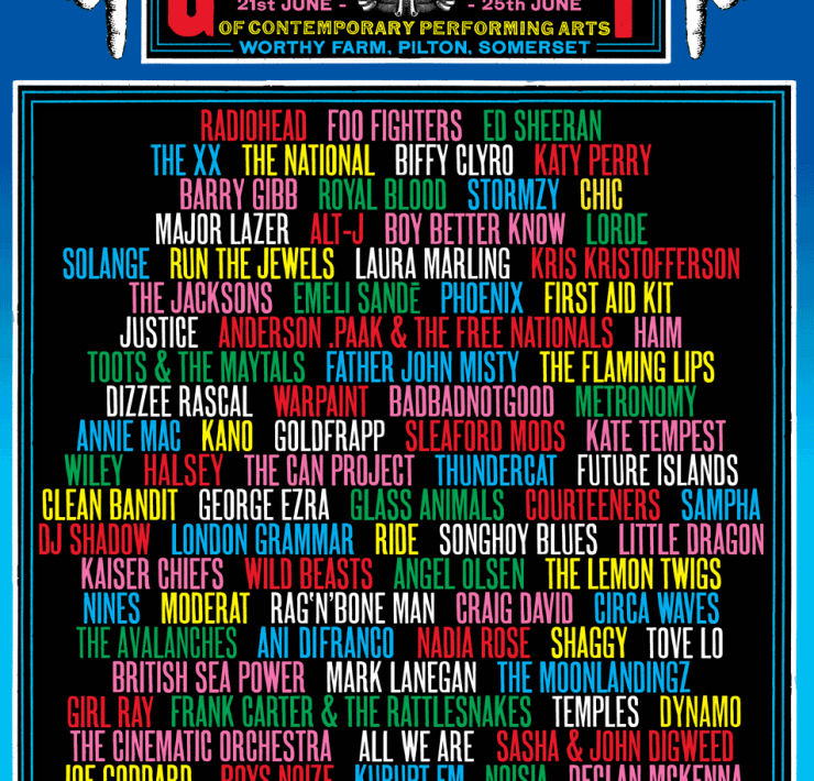 Glastonbury 2017 line up poster