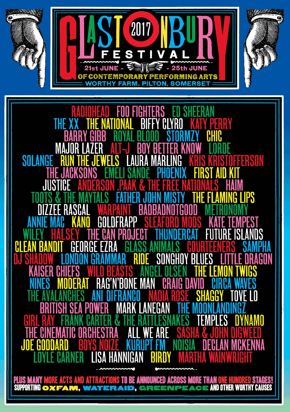Glastonbury 2017 line up poster