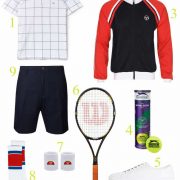 A selection of tennis related items