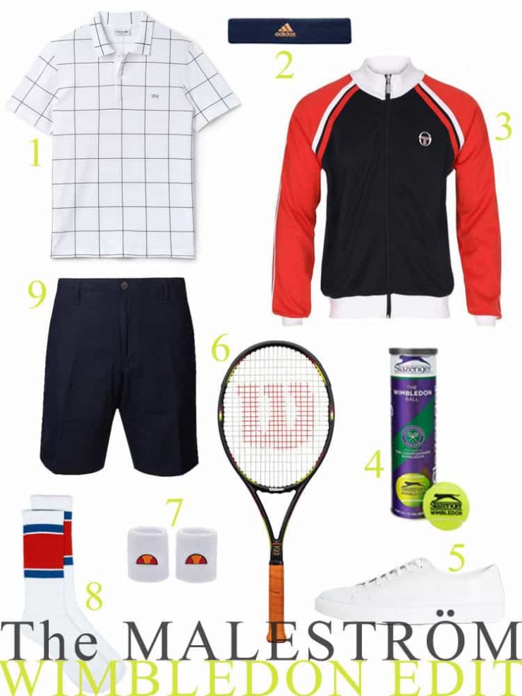 A selection of tennis related items