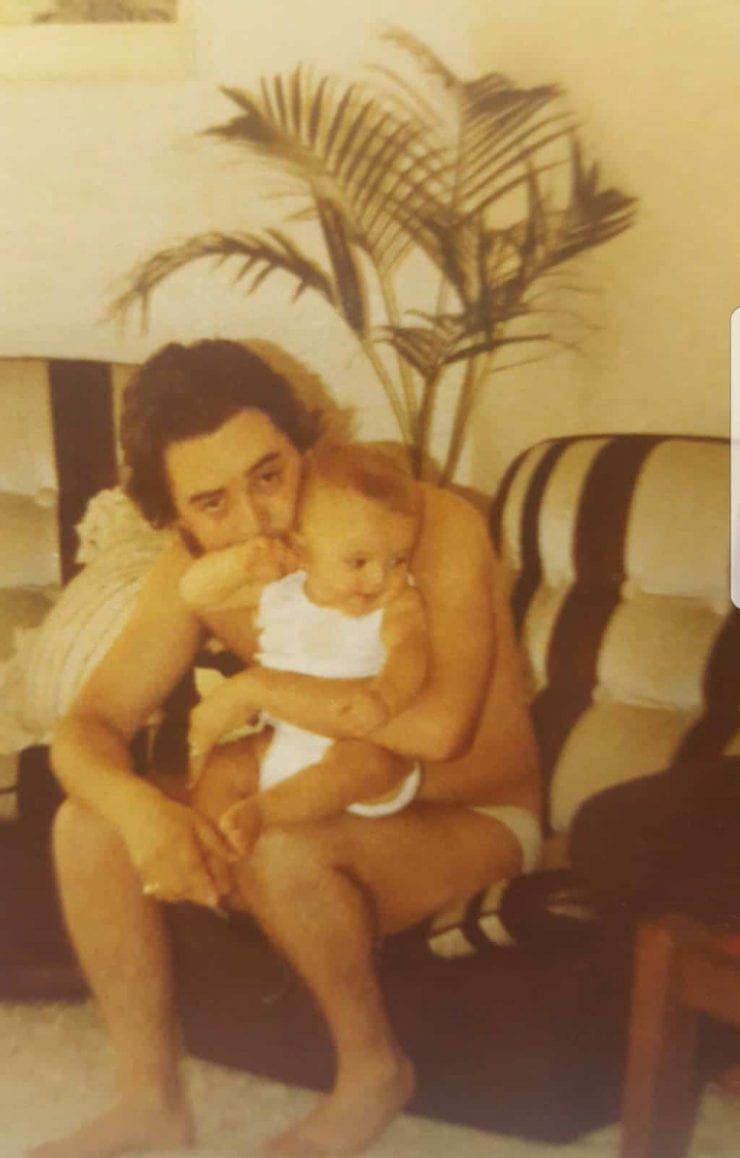 Adrian Simon with father Warren Fellows