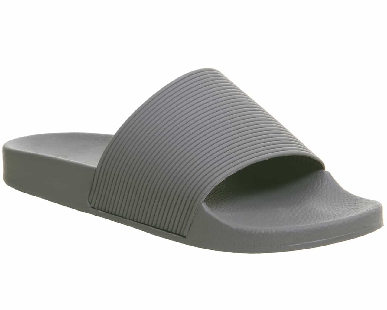 Black rubber slider sandals