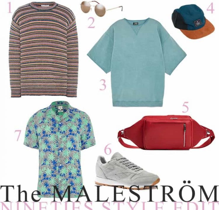 A selection of 90s style clothing