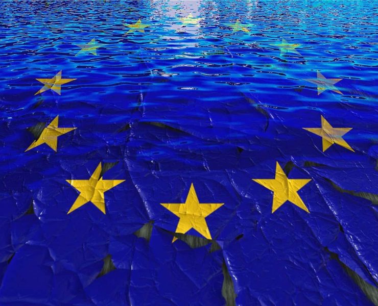 An image of a tattered EU flag