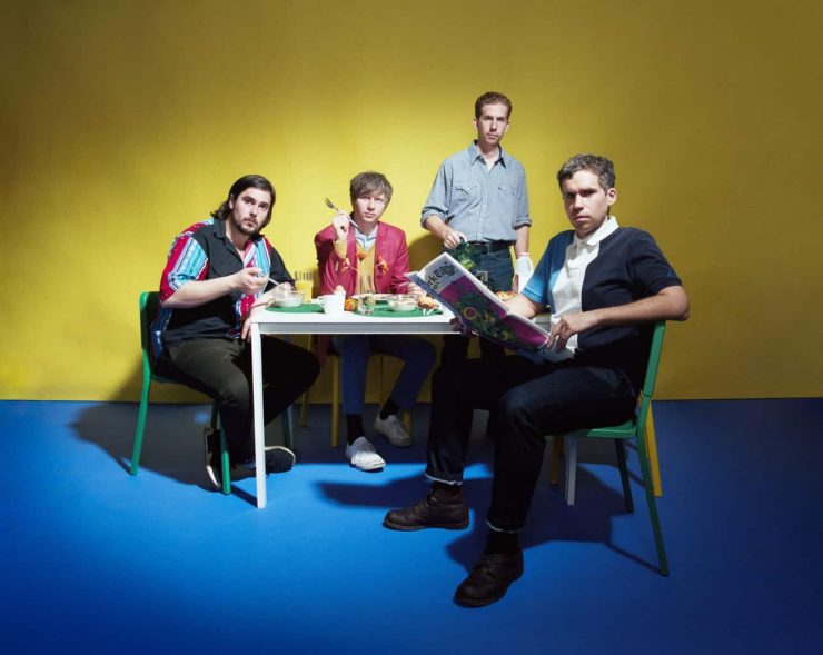 Parquet Courts sat around the breakfast table