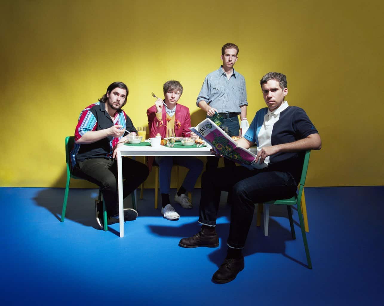 Parquet Courts sat around the breakfast table