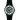A black swatch watch with a sliver face