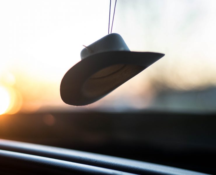 cowboy hat on a hook