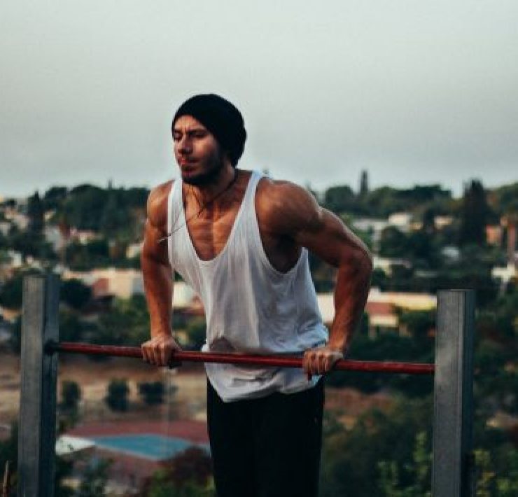 Man resistance training