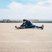 Man stretching after workout