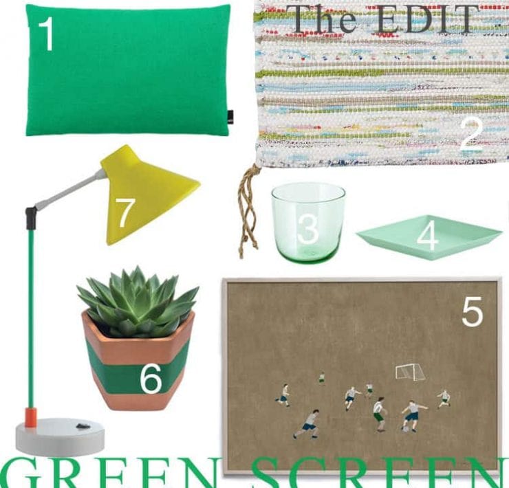 Green interior style selected items