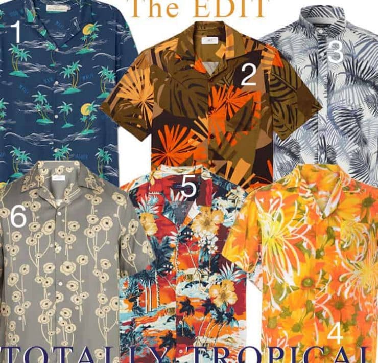A selection of tropical Hawaiian shirts