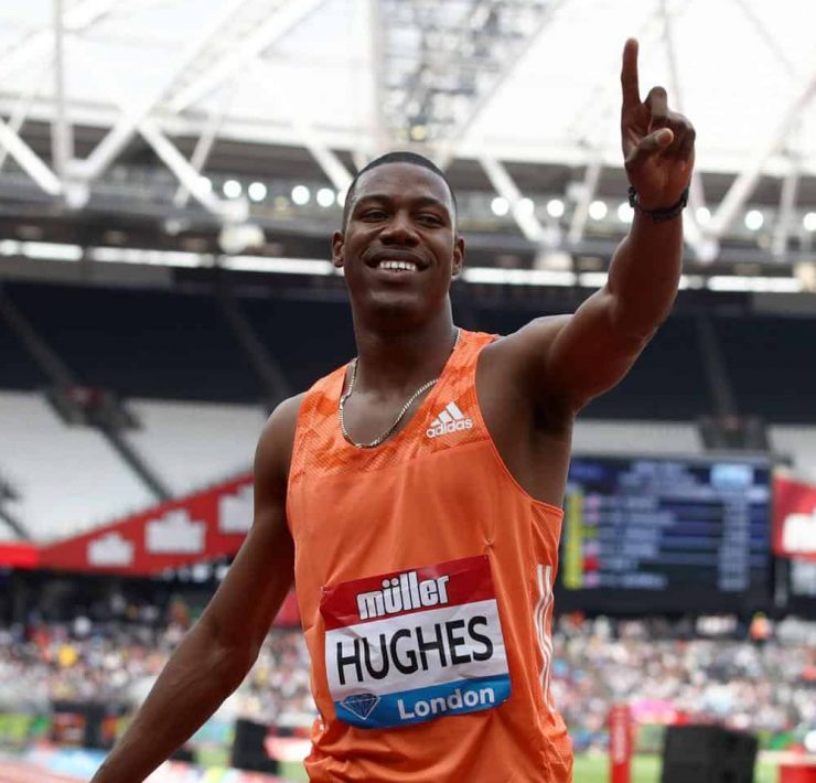 100 metre sprinter Zharnel Hughes