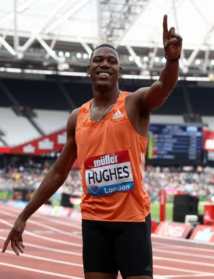 100 metre sprinter Zharnel Hughes