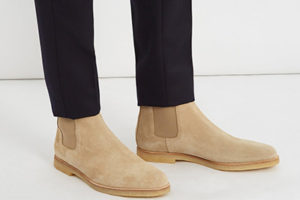Cream suede Chelsea boots