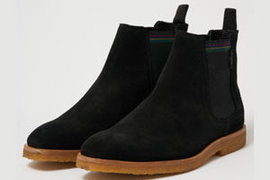 Black suede chelsea boots