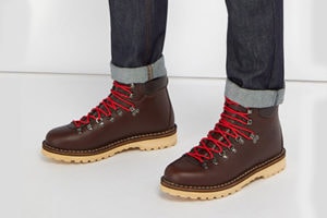 Brown DIEMME hiking boots with red laces