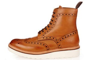 Tan leather brogue boots