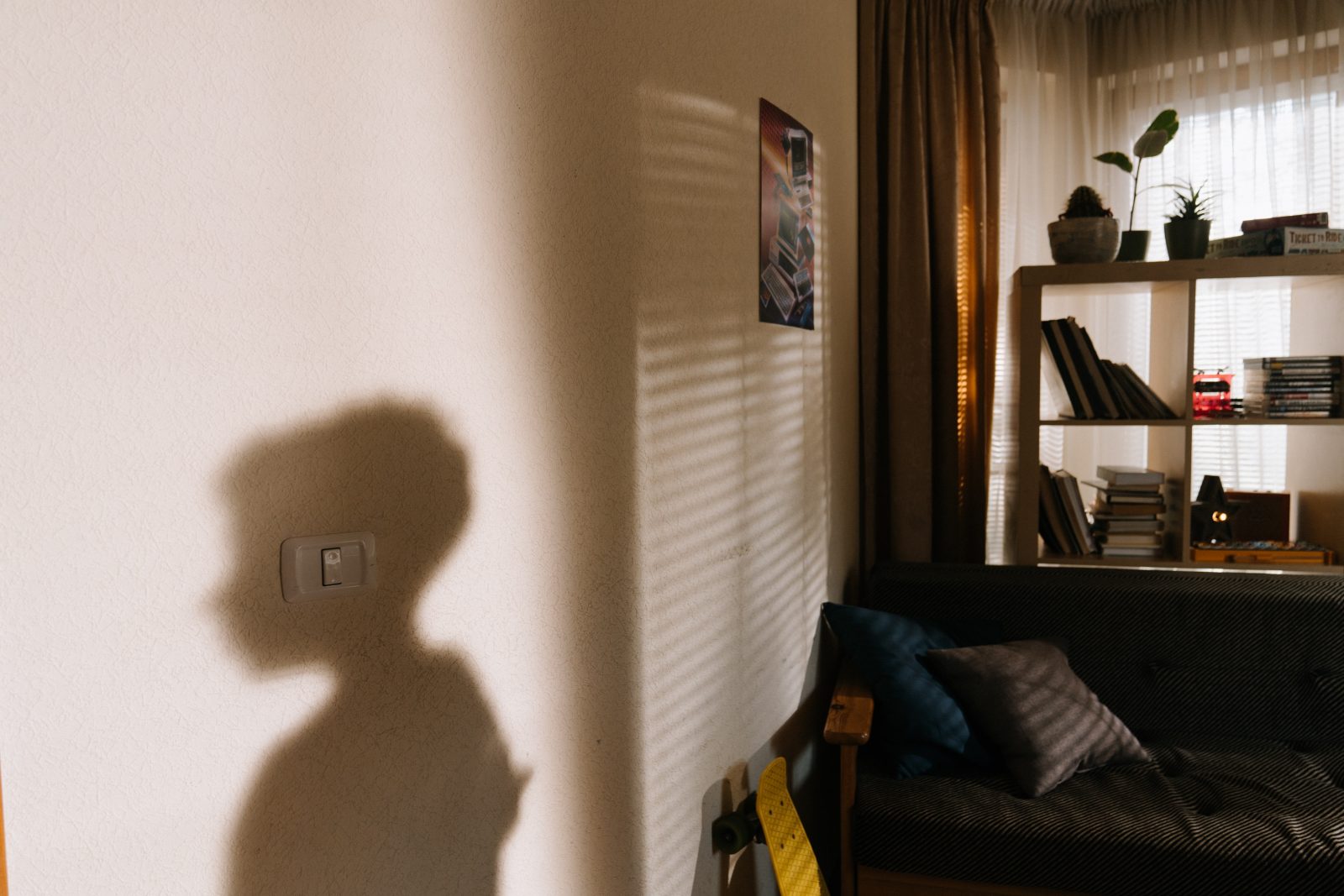 shadow of child on wall