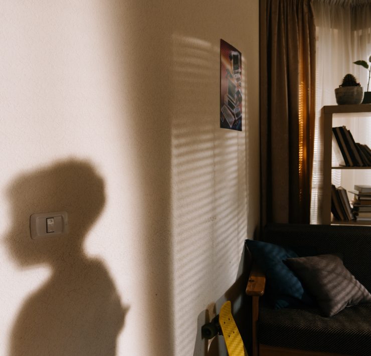 shadow of child on wall