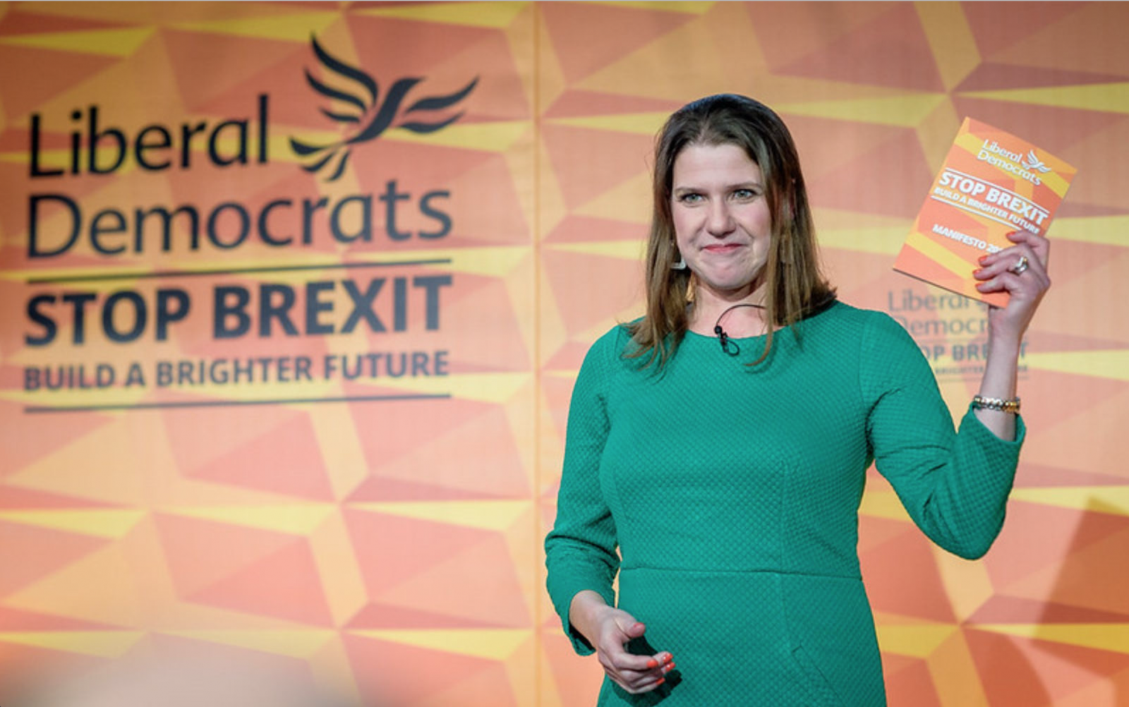 Lib Dem Leader Jo Swinson at her party's election manifesto launch