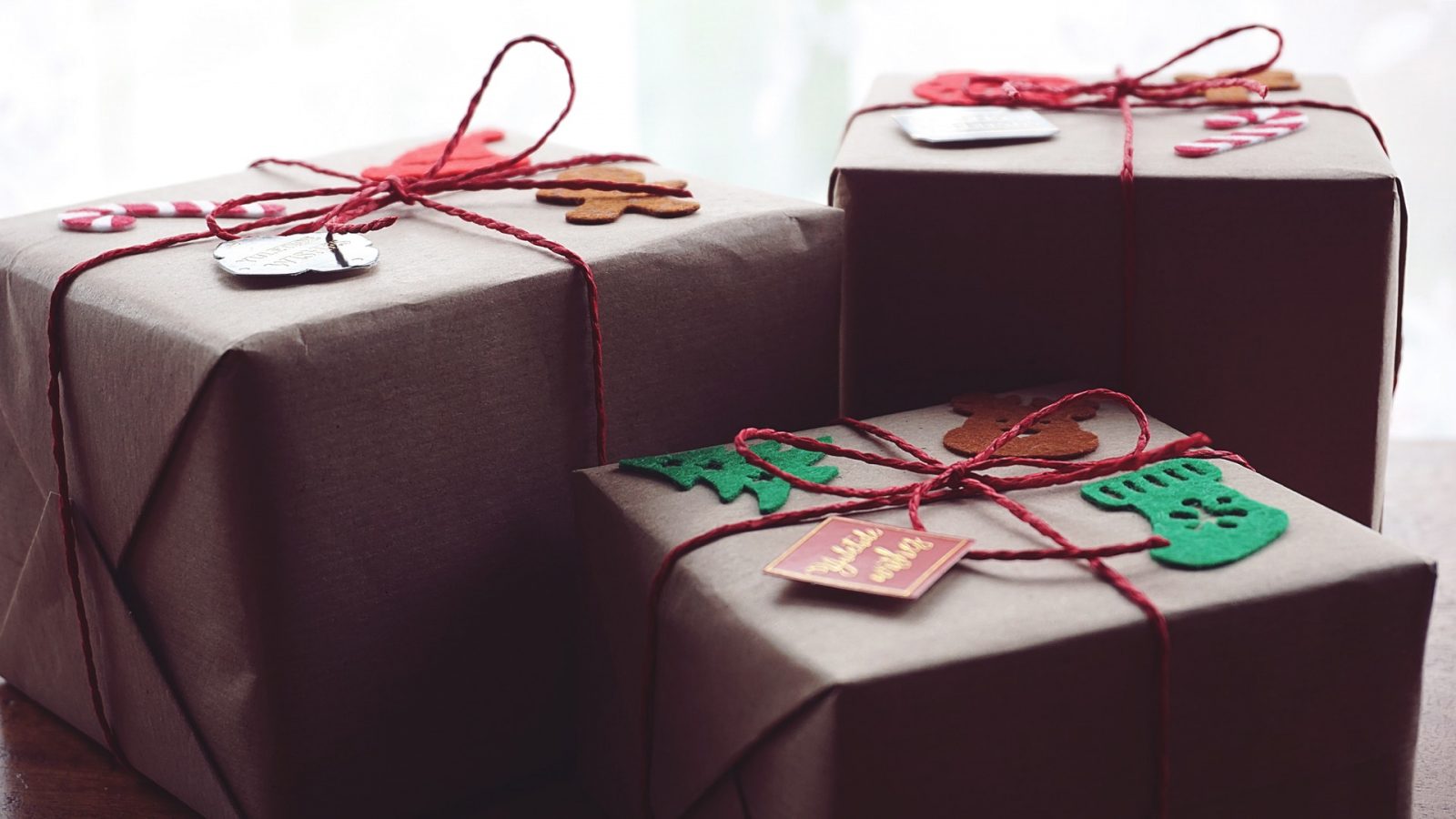 Three Xmas gift boxes