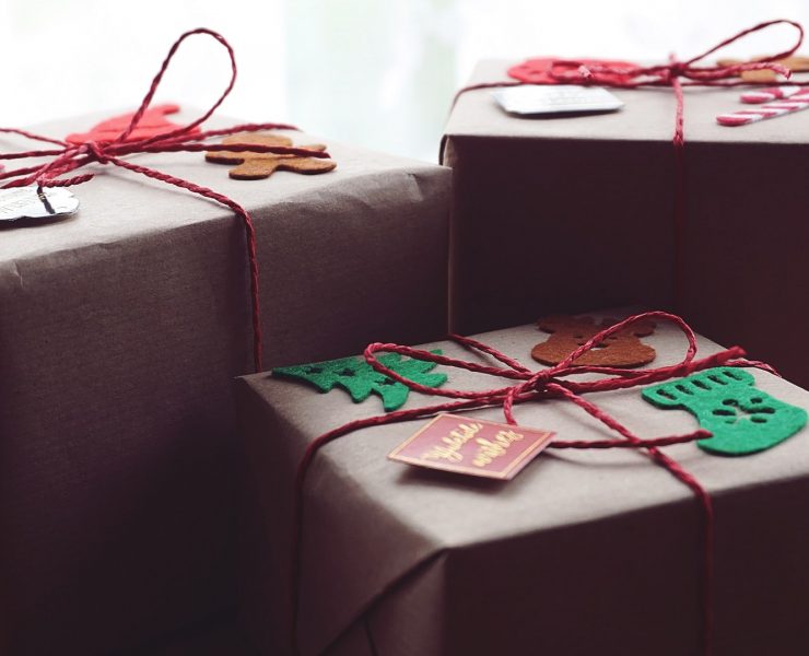 Three Xmas gift boxes