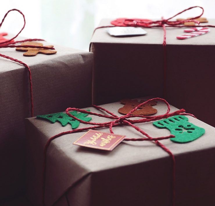 Three Xmas gift boxes