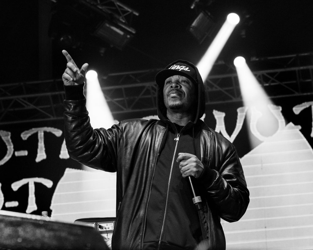 A Wu-Tang clan member on stage photographed by Simon Green