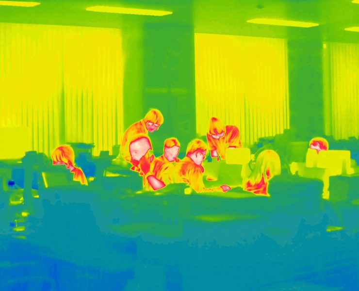 Thermal image of an office in the Fukashima region of Japan by Giles Price