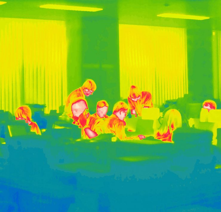 Thermal image of an office in the Fukashima region of Japan by Giles Price
