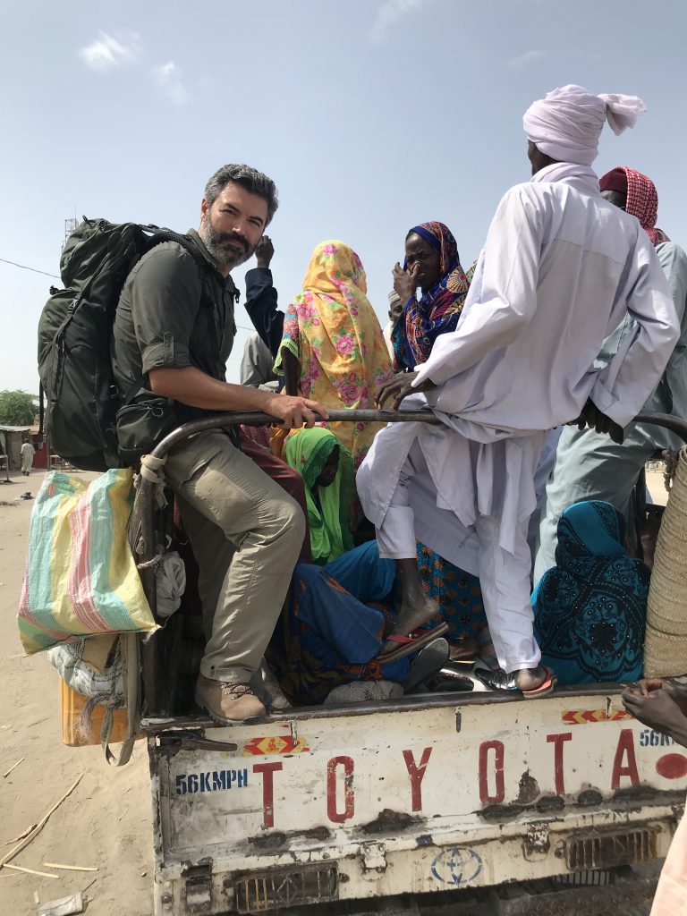 Reza hitching a ride in Chad