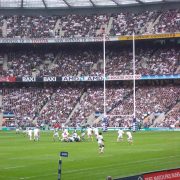 England Rugby team playing at Twickenham in the Six Nations