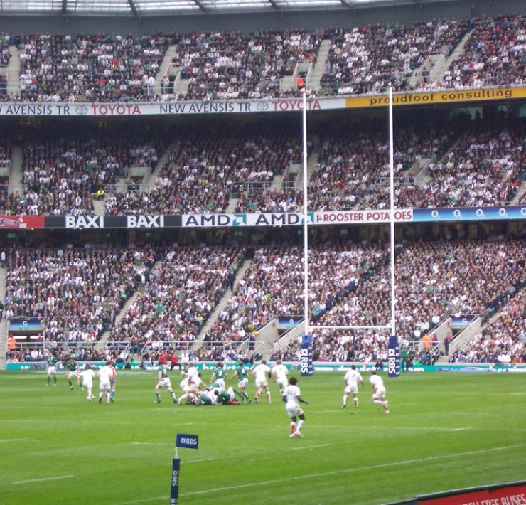 England Rugby team playing at Twickenham in the Six Nations