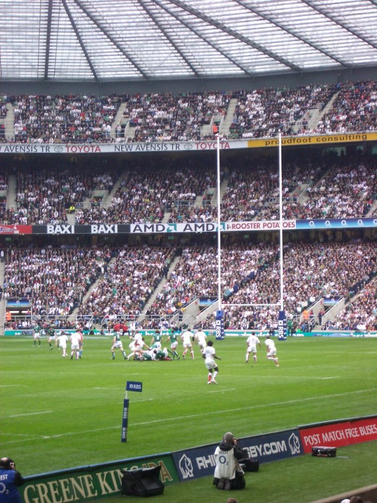England Rugby team playing at Twickenham in the Six Nations