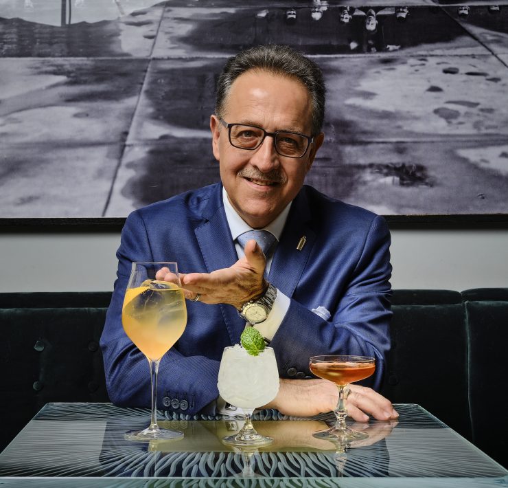 Salvatore Calabrese aka The Maestro sat behind some cocktails