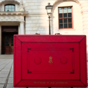 Budget Box outside the Treasury
