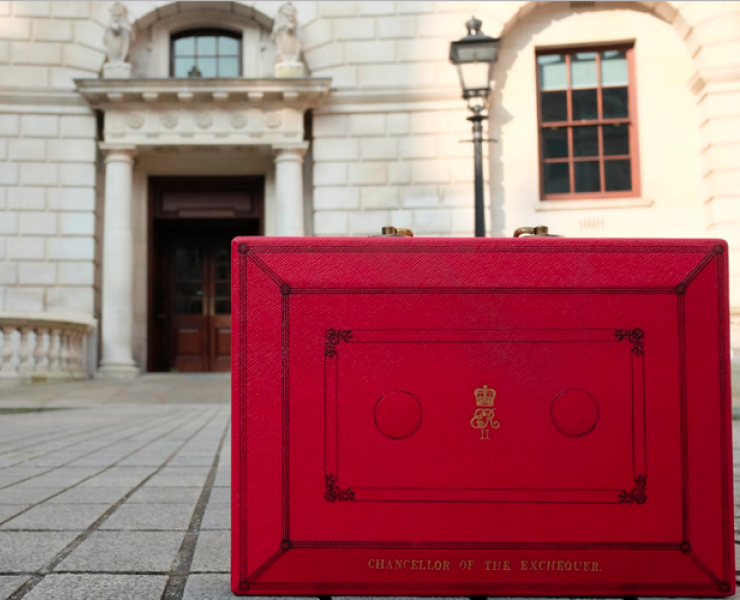 Budget Box outside the Treasury