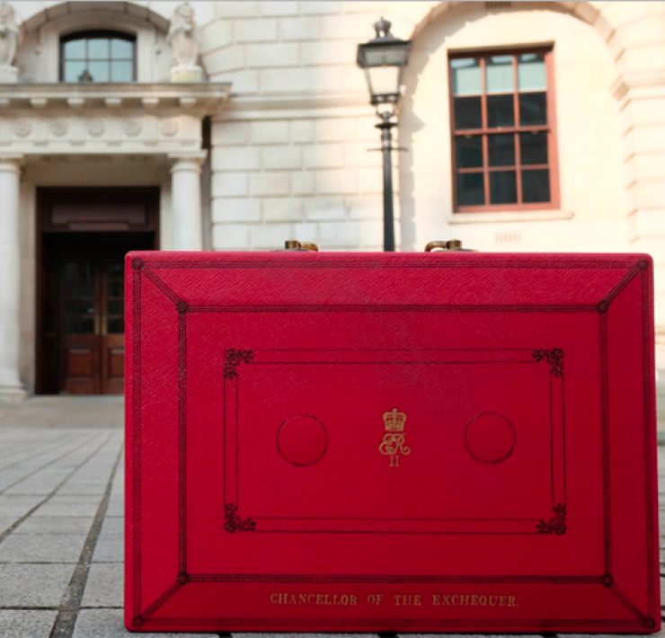 Budget Box outside the Treasury