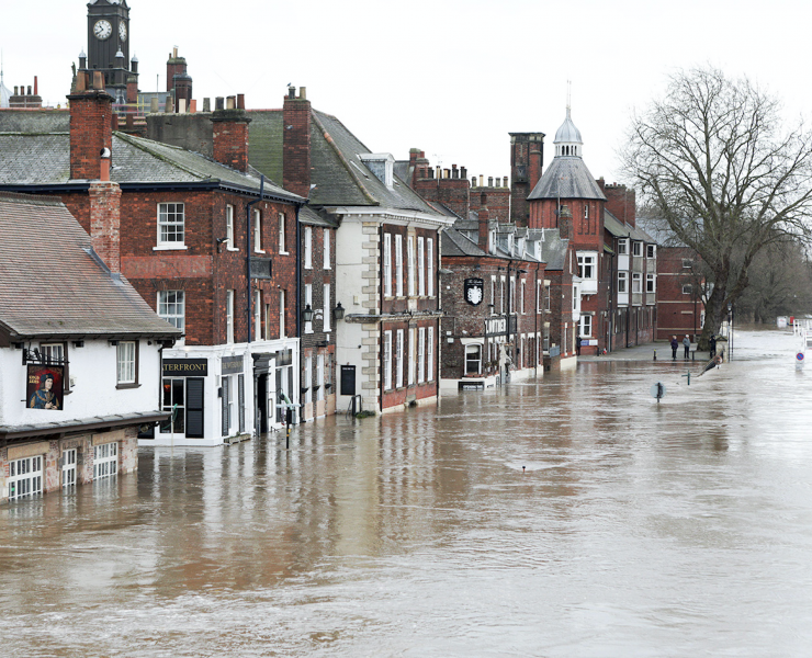 Flooding in York, UK 2020