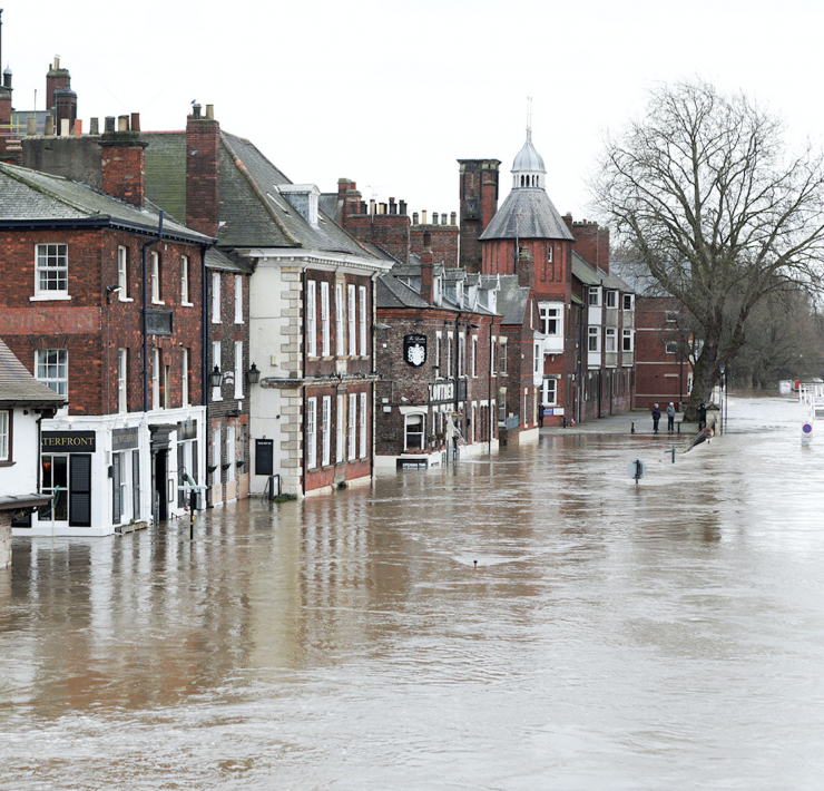 Flooding in York, UK 2020