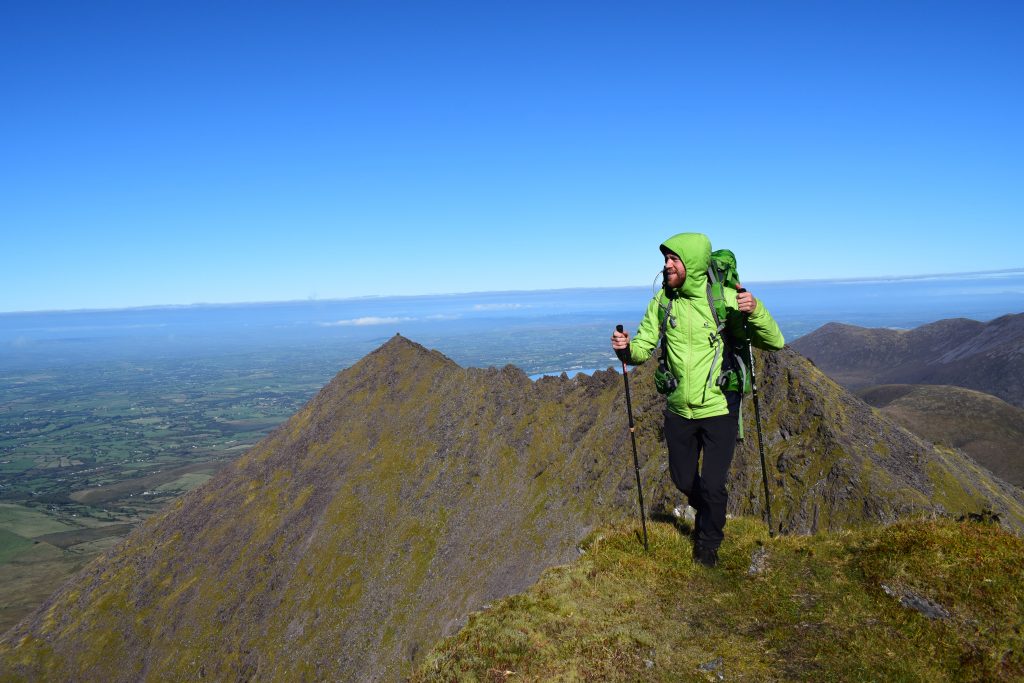 Climbing the Knocknapeasta ridge in the MacGillycuddy's Reeks