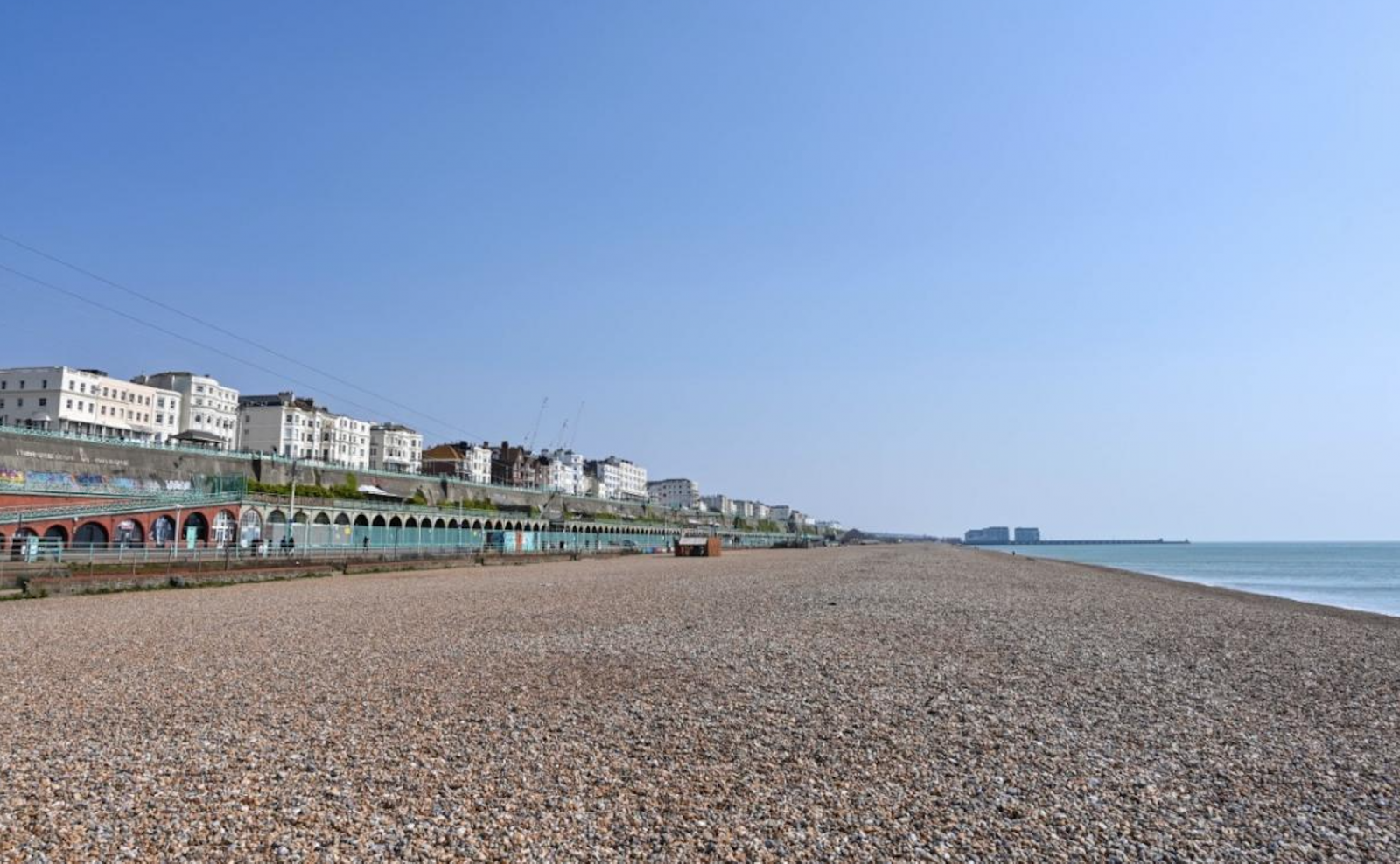 A deserted Brighton beach