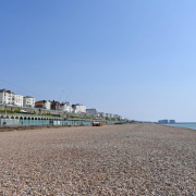 A deserted Brighton beach
